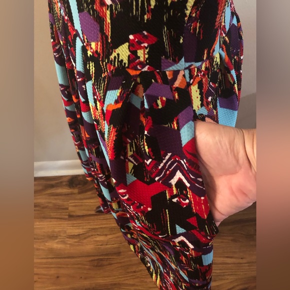 LulaRoe Amelia dress jewel tone geometric print size XL - Picture 4 of 7